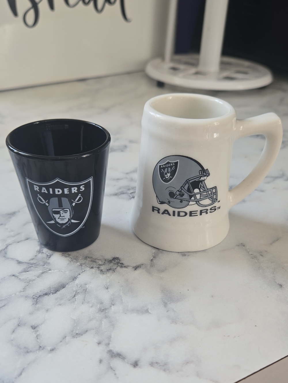 Oakland Raiders Shot Glass And Mini Stein